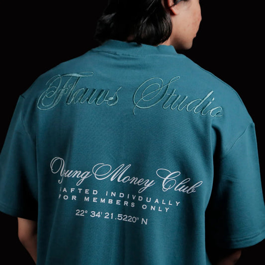 Flaws Young Money Club Oversize Tee - Sea Green