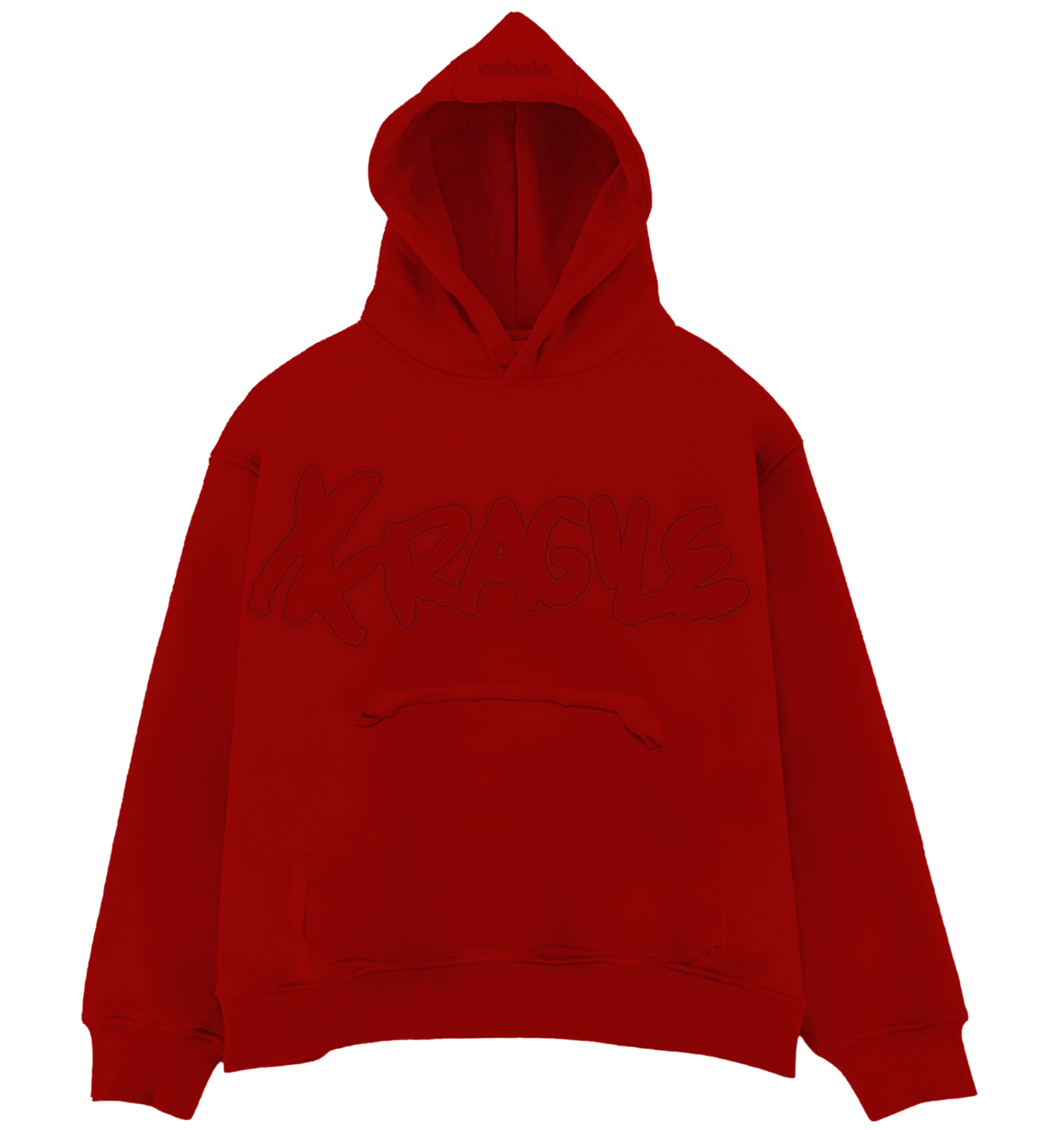 Exhale Label Oversized Hoodie Red - Karthik