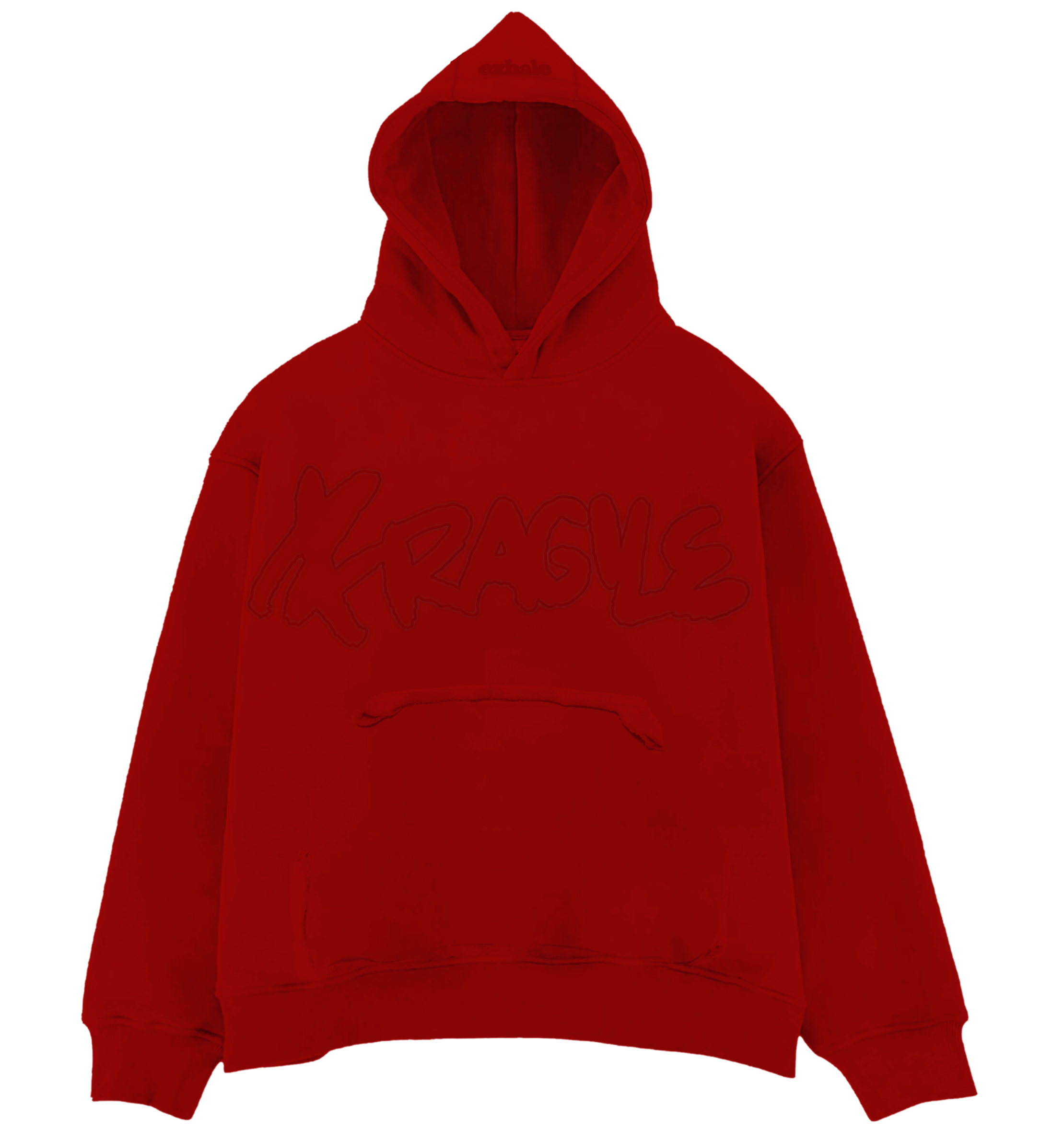 Exhale Label Oversized Hoodie Red - Karthik