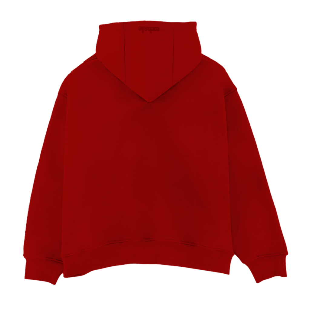 Exhale Label Oversized Hoodie Red - Karthik