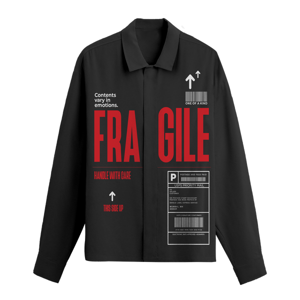 Exhale Label Oversized Shirt Black - Fragile - reference