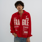 Exhale Label Oversized Shirt Red - Fragile