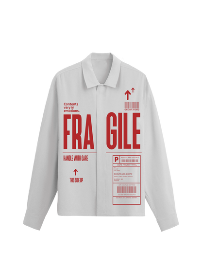 Exhale Label Oversized Shirt White - Fragile