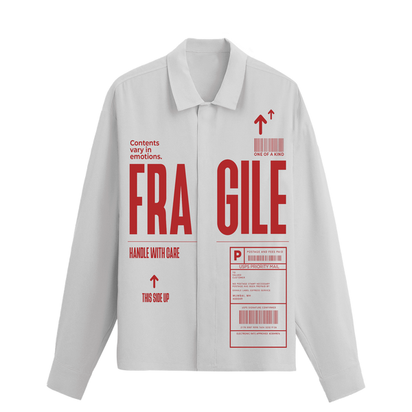 Exhale Label Oversized Shirt White - Fragile - reference