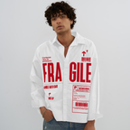 Exhale Label Oversized Shirt White - Fragile