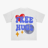 FREE HUGS Oversize White T-Shirt