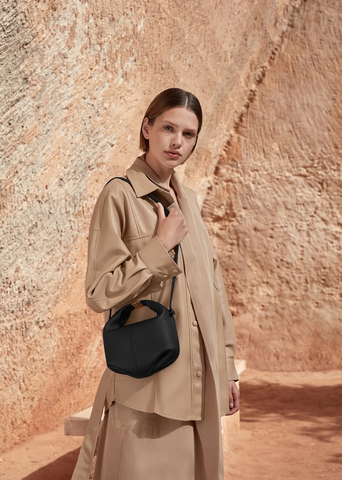 Polene Beri Edition Textured Bag - Black
