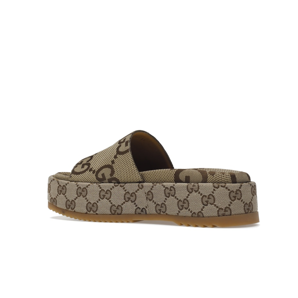 Gucci Angelina Platform 55mm Sandal Camel Canvas