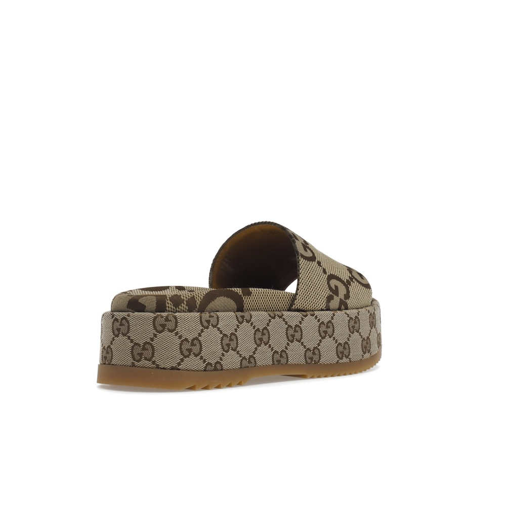 Gucci Angelina Platform 55mm Sandal Camel Canvas