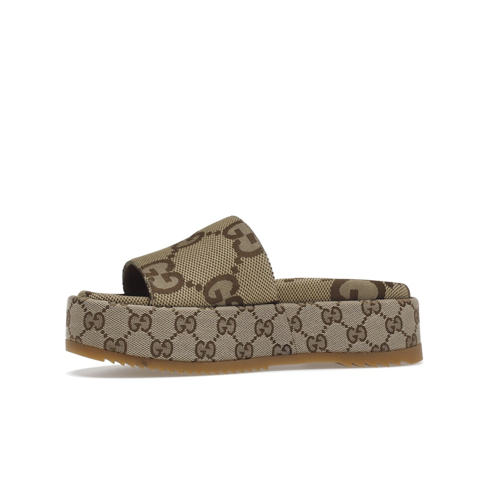 Gucci Angelina Platform 55mm Sandal Camel Canvas