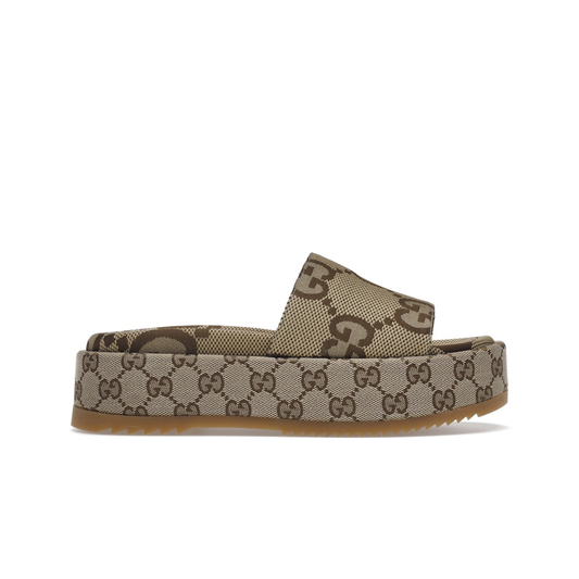 Gucci Angelina Platform 55mm Sandal Camel Canvas