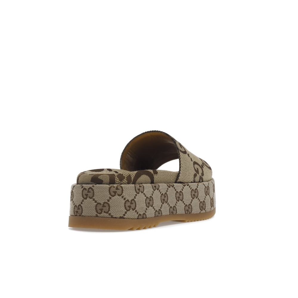 Gucci Angelina Platform 55mm Sandal Camel Canvas