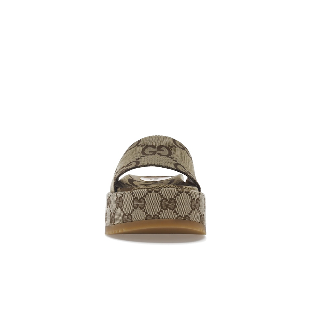 Gucci Angelina Platform 55mm Sandal Camel Canvas