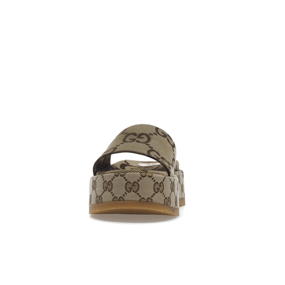 Gucci Angelina Platform 55mm Sandal Camel Canvas