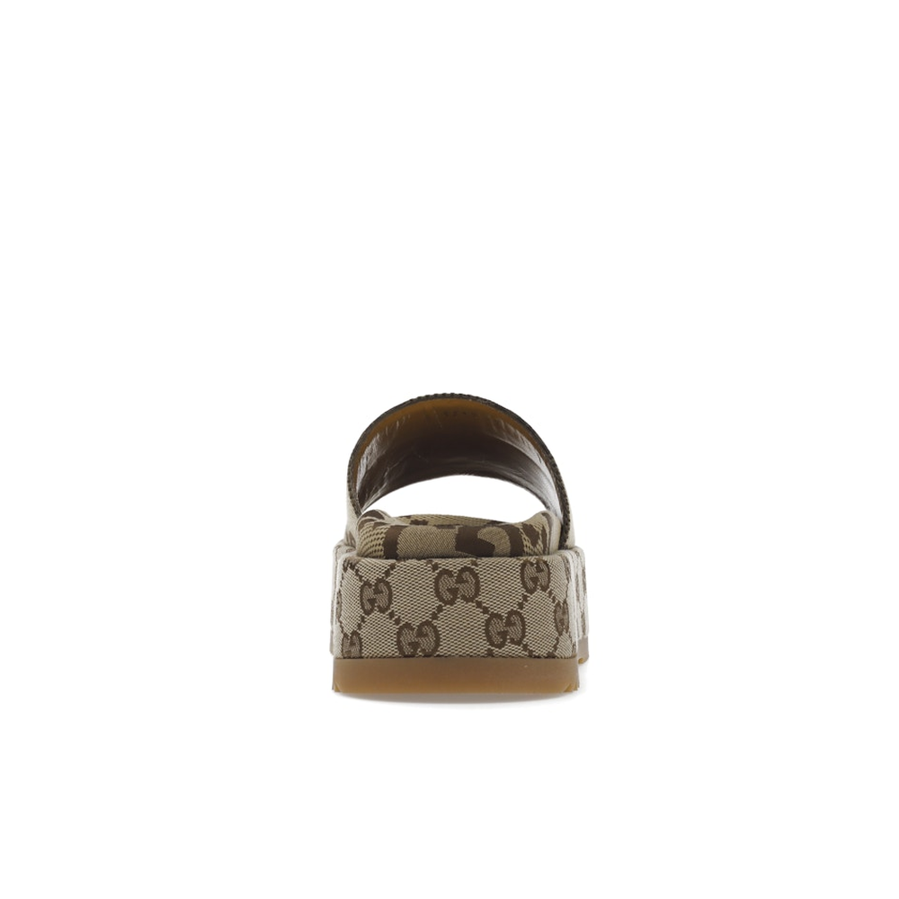 Gucci Angelina Platform 55mm Sandal Camel Canvas