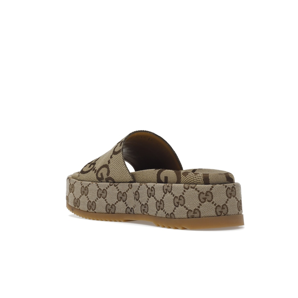 Gucci Angelina Platform 55mm Sandal Camel Canvas