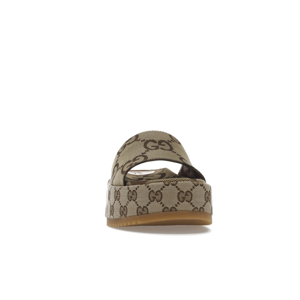 Gucci Angelina Platform 55mm Sandal Camel Canvas