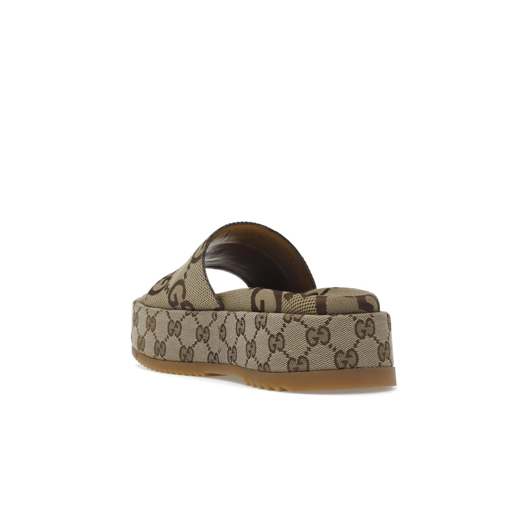 Gucci Angelina Platform 55mm Sandal Camel Canvas