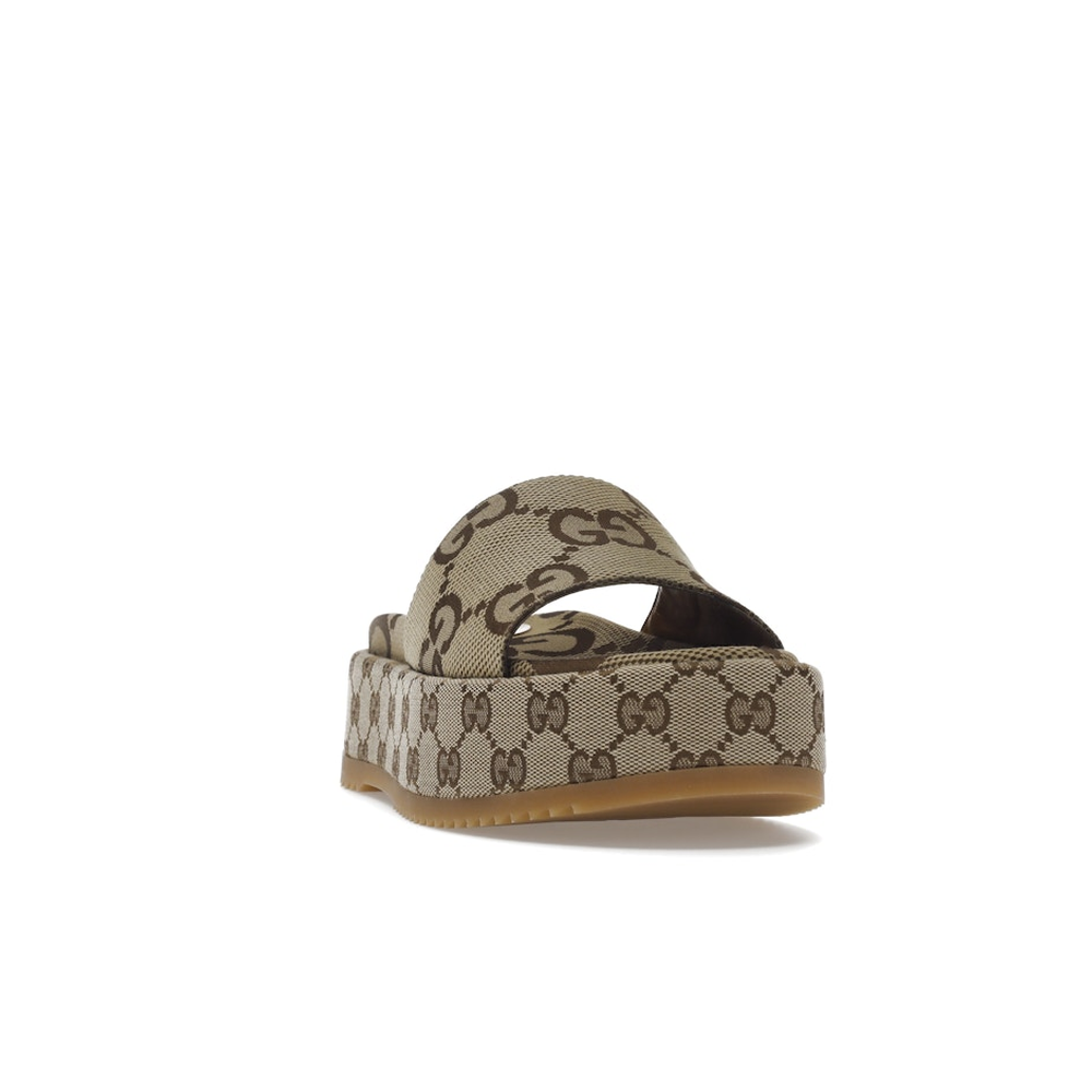 Gucci Angelina Platform 55mm Sandal Camel Canvas