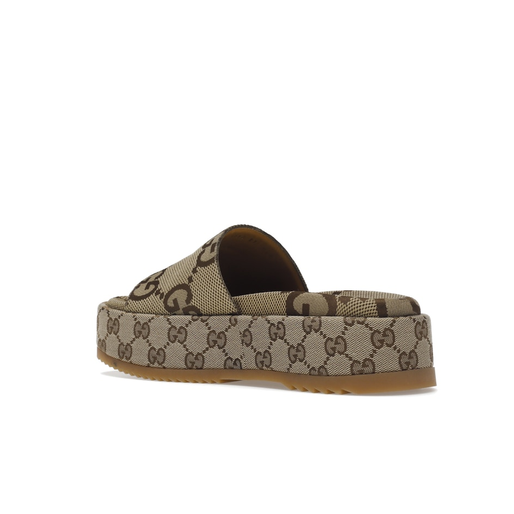 Gucci Angelina Platform 55mm Sandal Camel Canvas