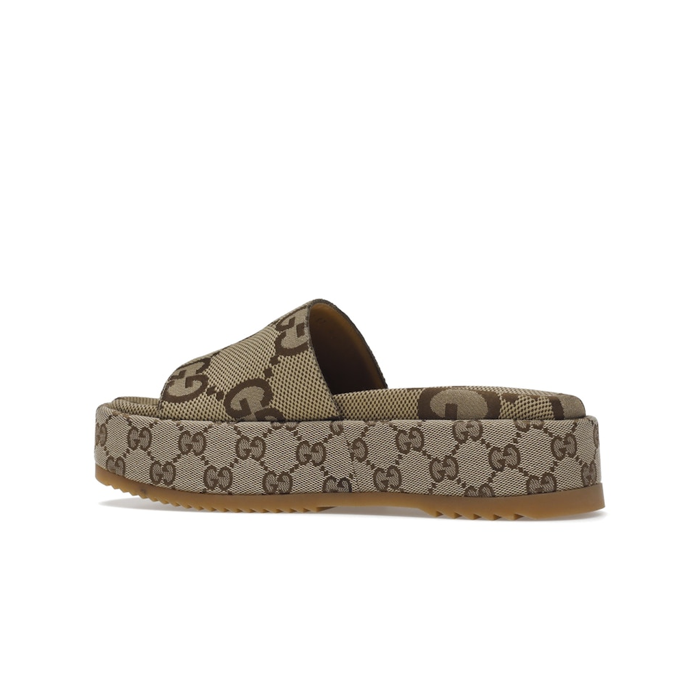 Gucci Angelina Platform 55mm Sandal Camel Canvas