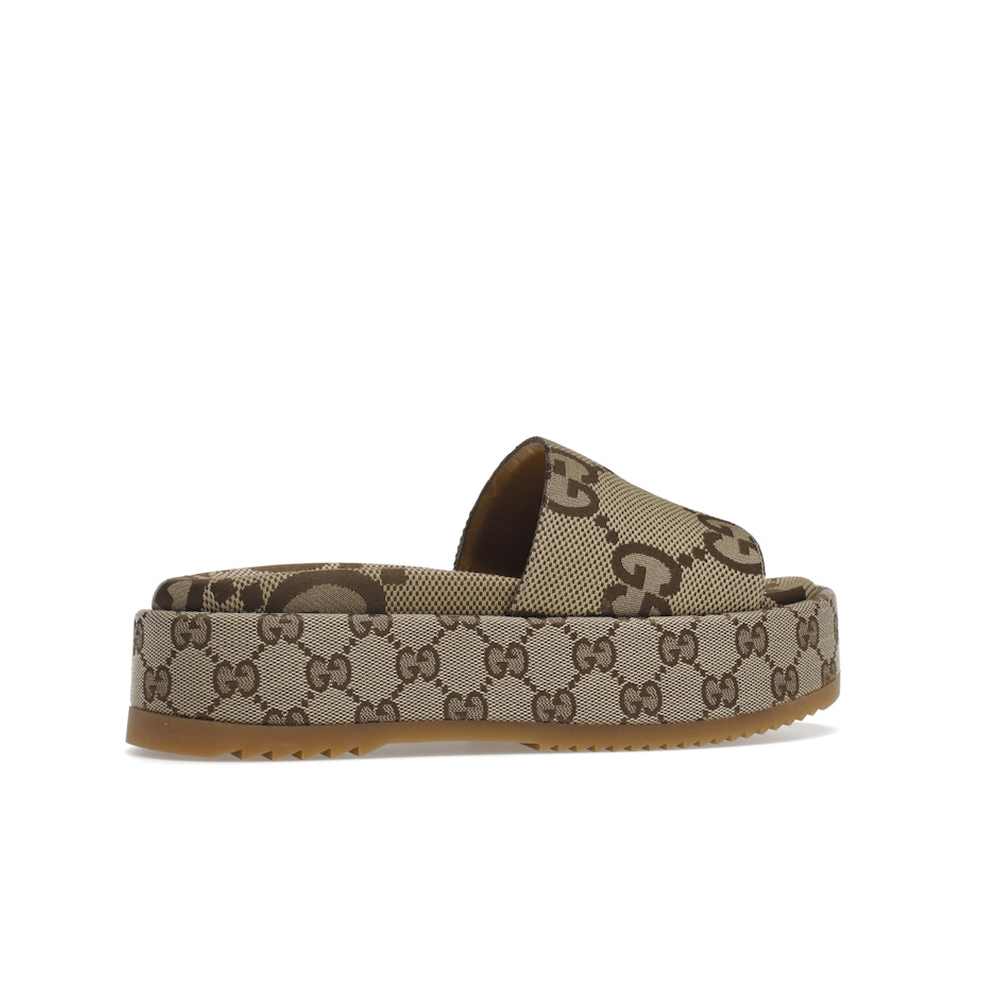 Gucci Angelina Platform 55mm Sandal Camel Canvas