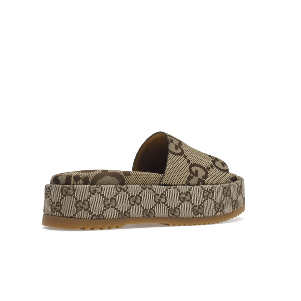 Gucci Angelina Platform 55mm Sandal Camel Canvas