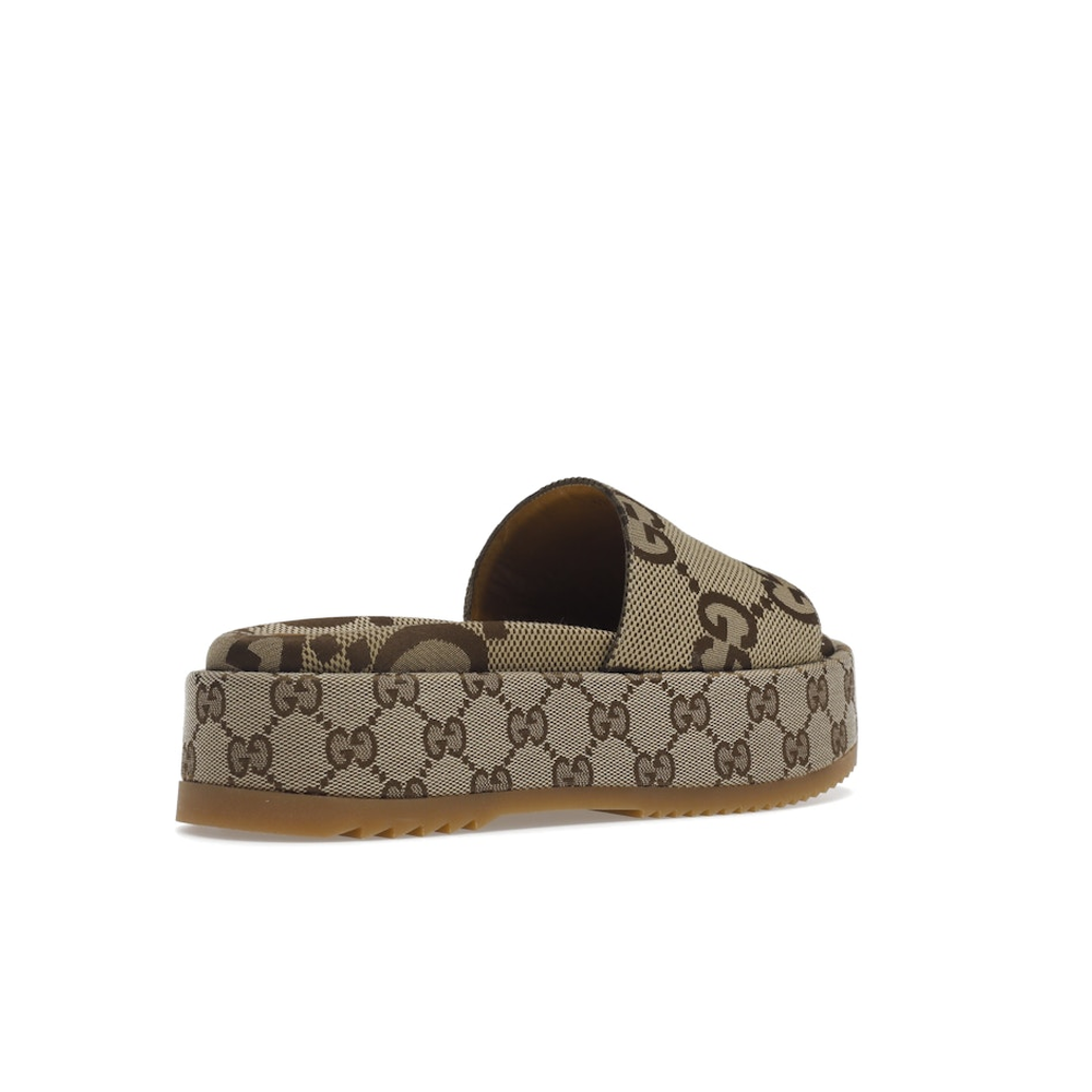 Gucci Angelina Platform 55mm Sandal Camel Canvas