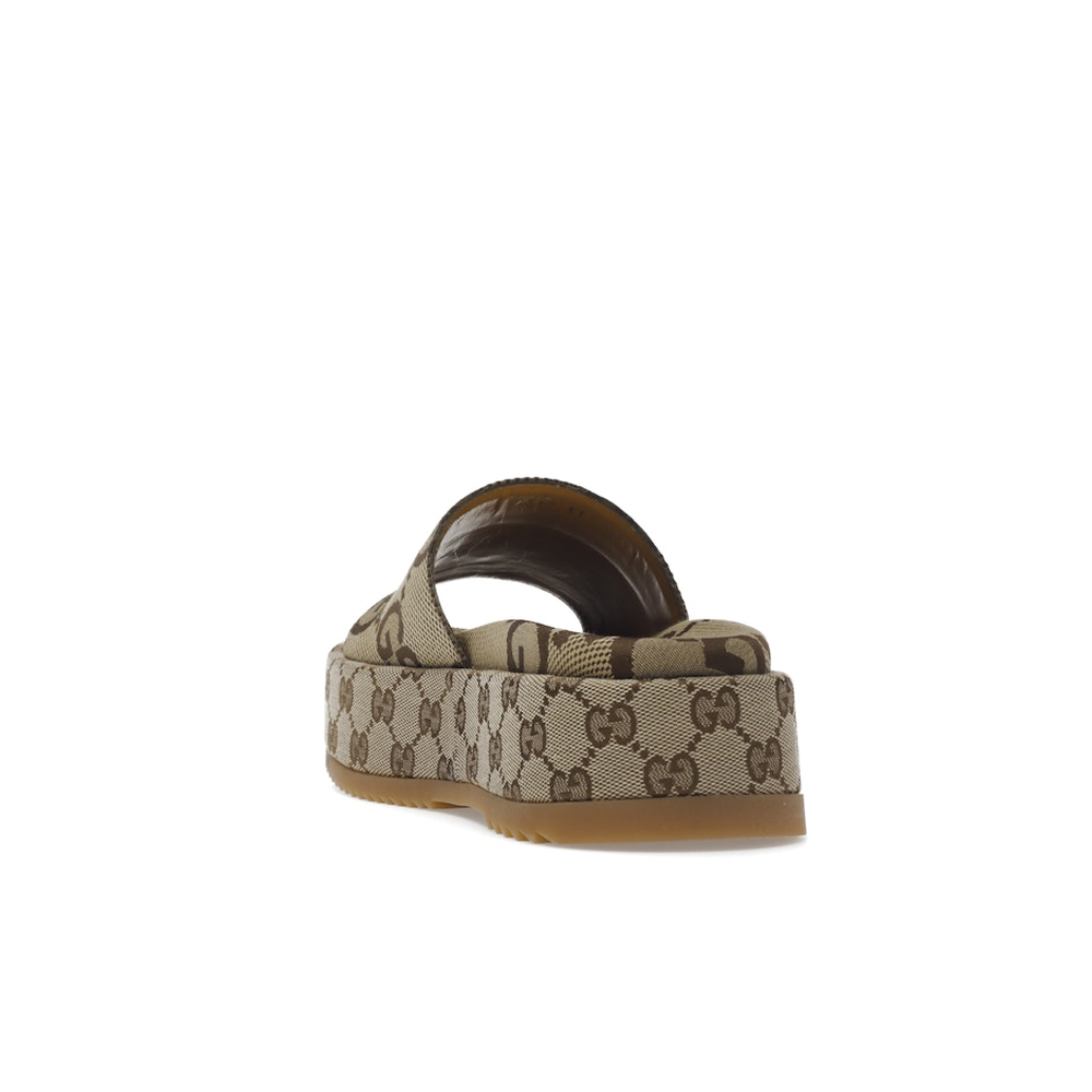 Gucci Angelina Platform 55mm Sandal Camel Canvas