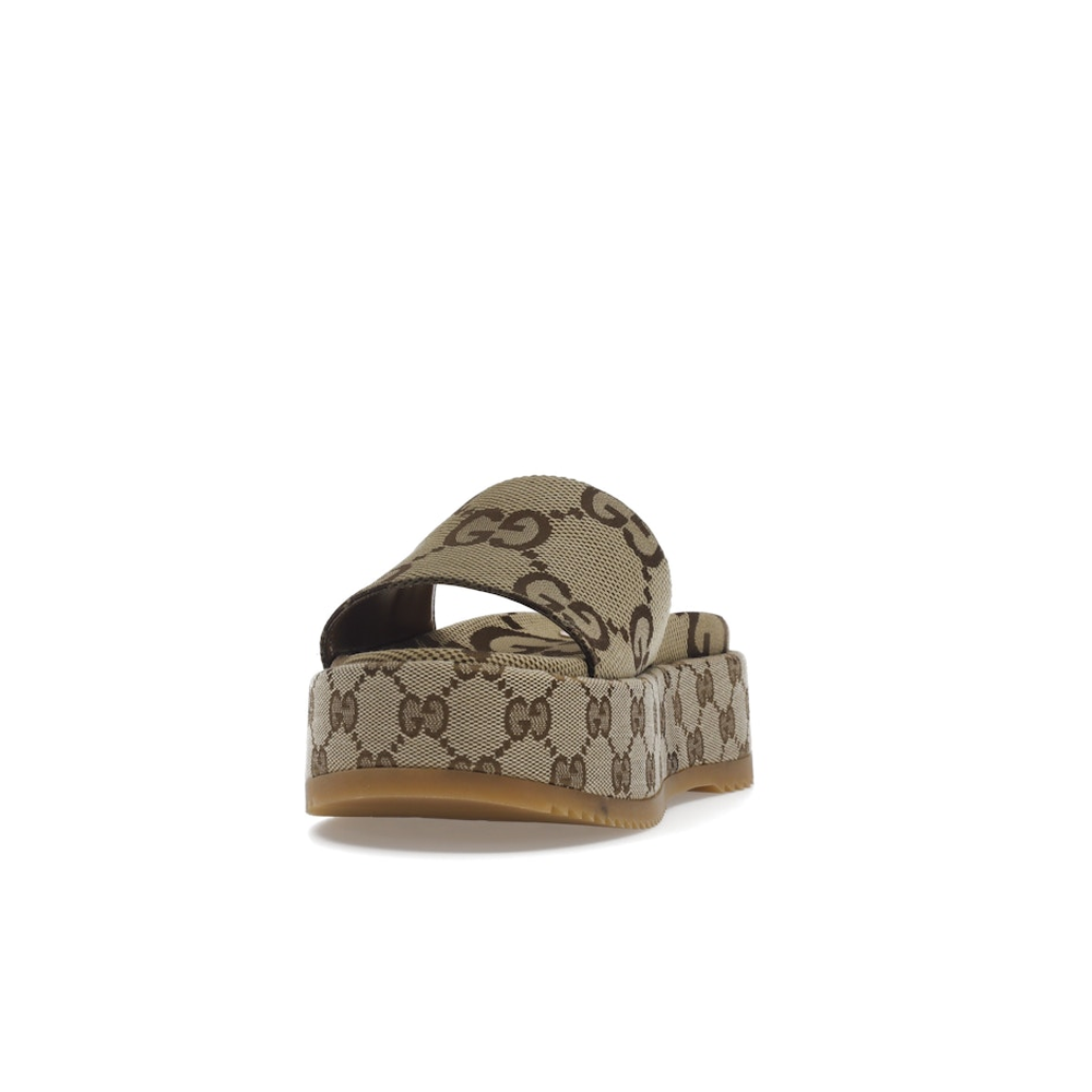 Gucci Angelina Platform 55mm Sandal Camel Canvas