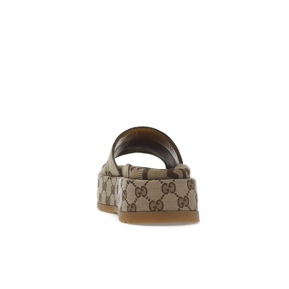 Gucci Angelina Platform 55mm Sandal Camel Canvas