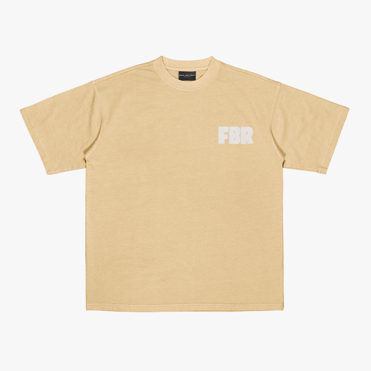 FakeButReal 'Good Vibes Only' Beige Oversize T-shirt