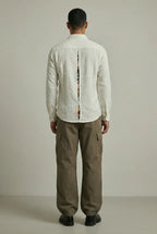 LYVN Relaxed Fit Reveal Slit Shirt - White