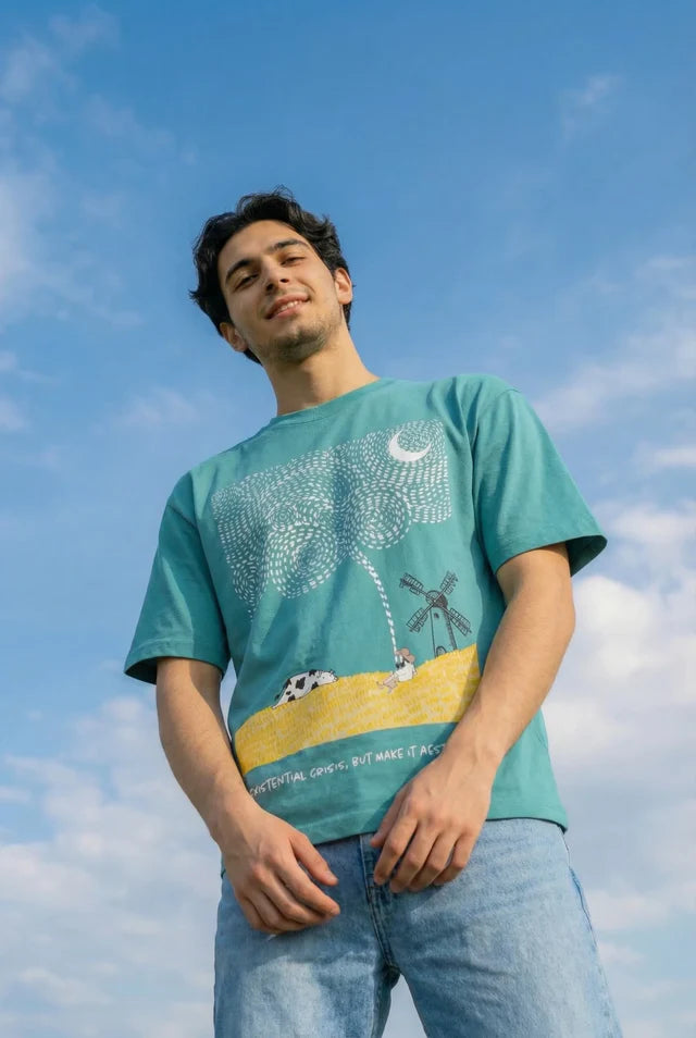 LYVN Oversized T-Shirt Blue - Clouded Mind By Van Gogh