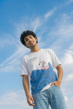 LYVN Oversized T-Shirt White - Lost At Sea By Van Gogh
