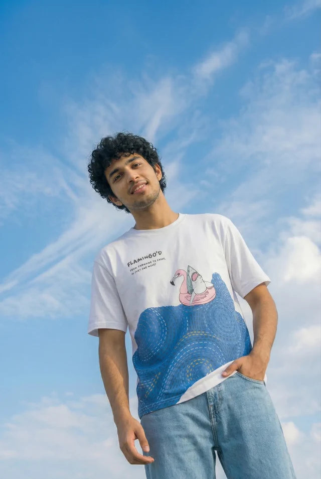 LYVN Oversized T-Shirt White - Lost At Sea By Van Gogh