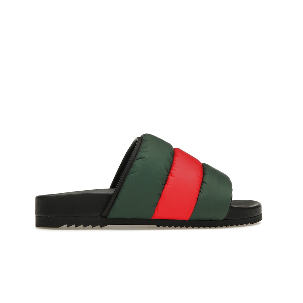 Gucci Padded Web Slide Green Red