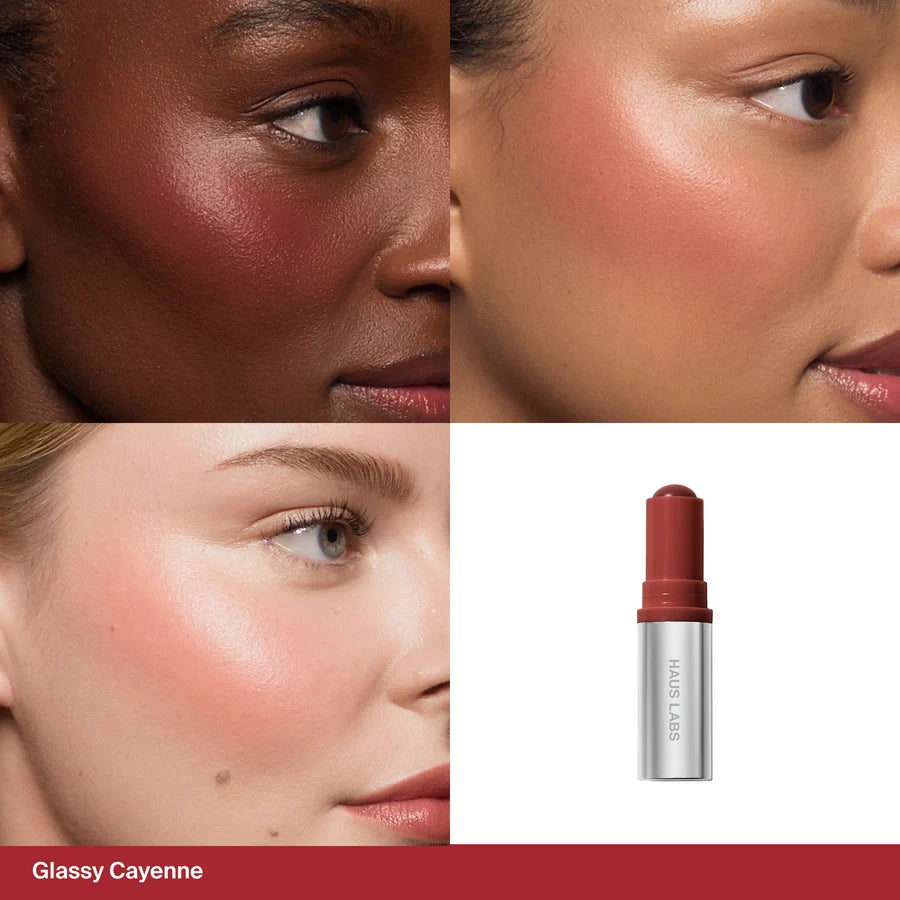 Haus Labs Color Fuse Glassy Blush Balm Stick - Glassy Cayenne
