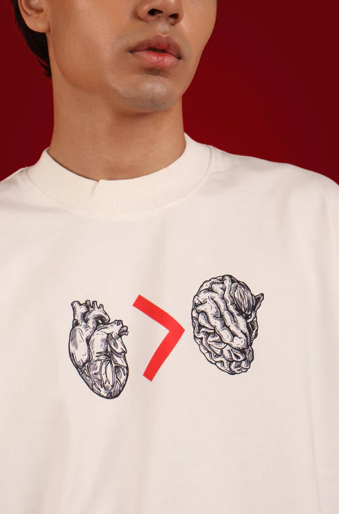 heart over brain. (white)