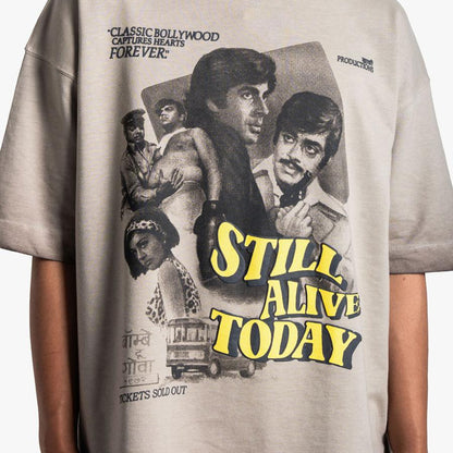 Khaaki Oversized T-shirt Beige Pigment Washed - Khaaki Productions Limited Edition