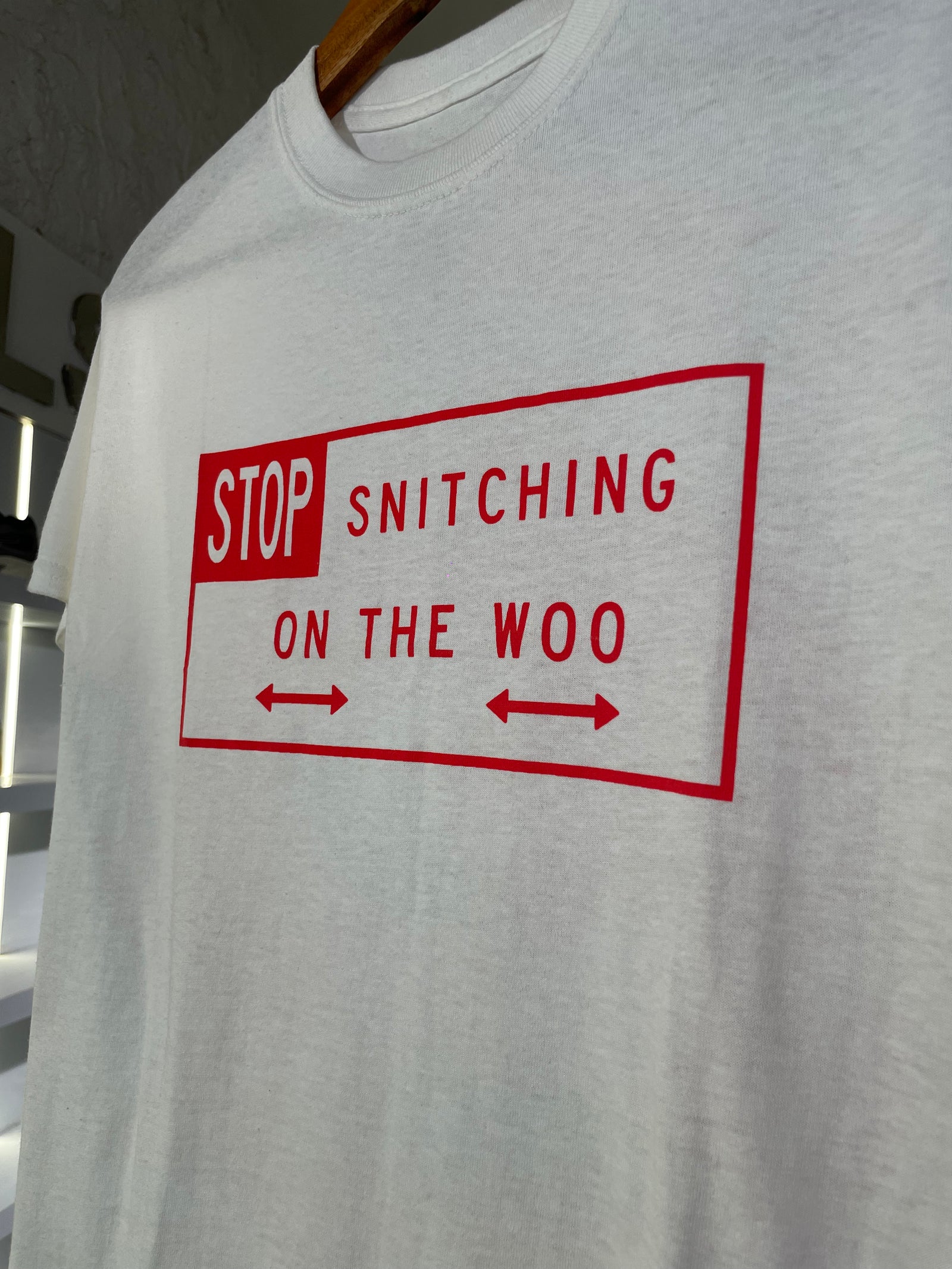 Pop Smoke x Vlone Stop Snitching T-Shirt - White