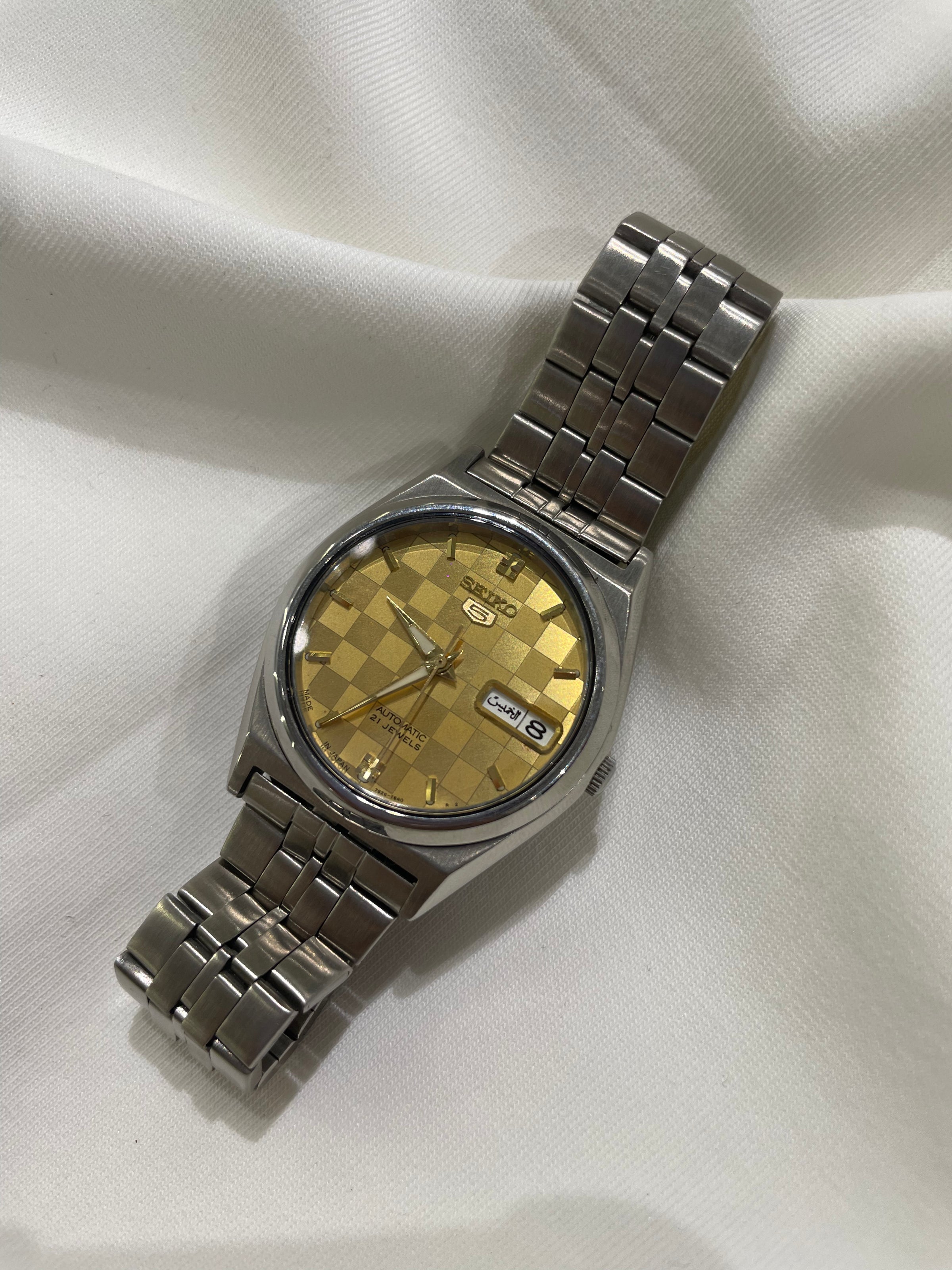 Seiko 5 Automatic - Gold Checkerboard Mosaic Dial