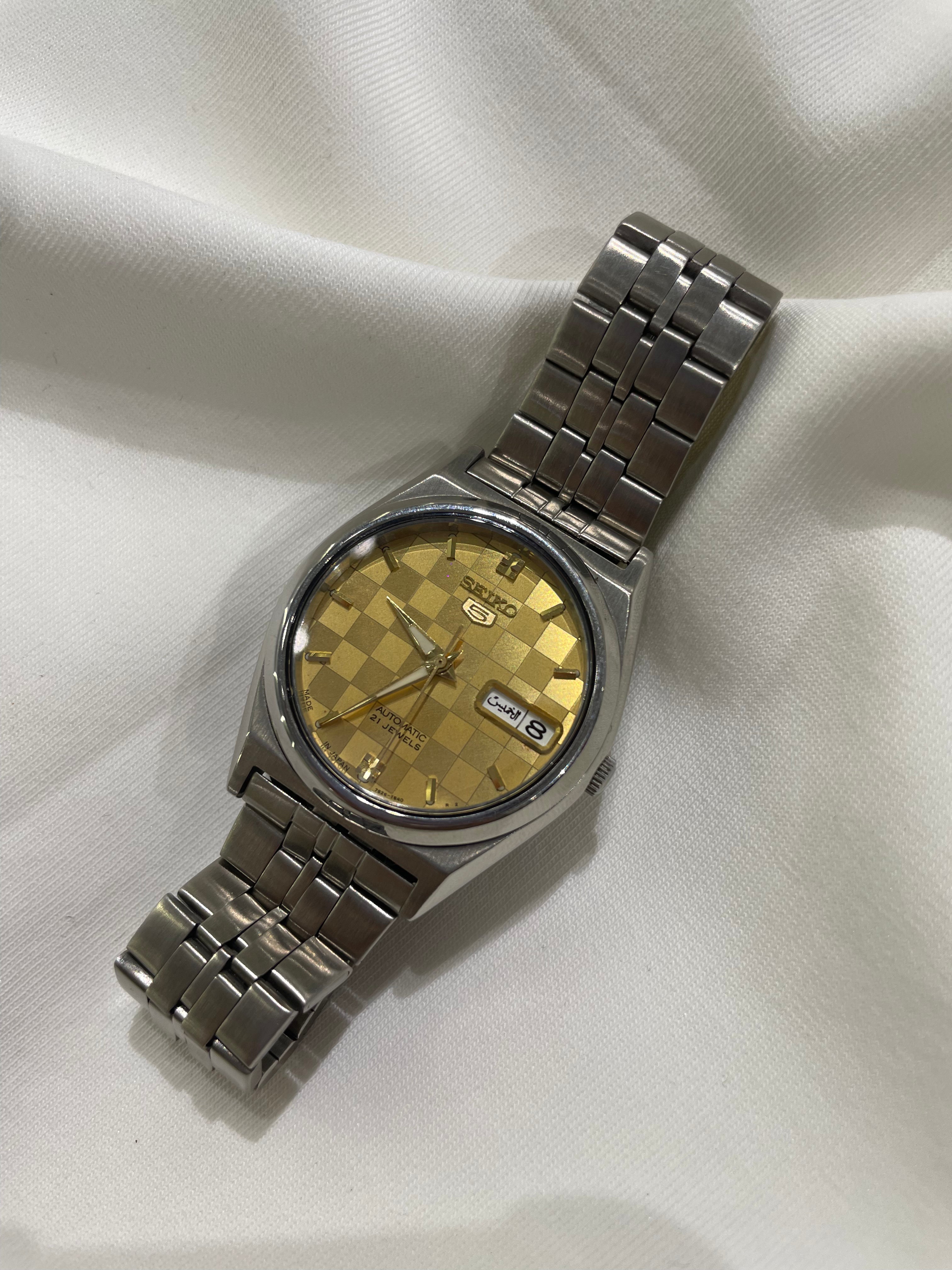 Seiko 5 Automatic - Gold Checkerboard Mosaic Dial