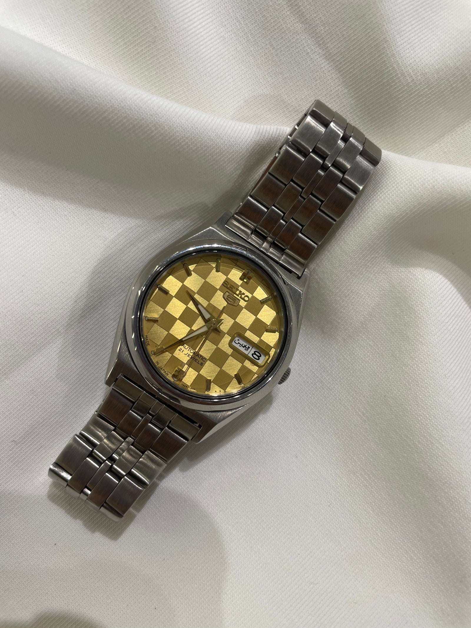 Seiko 5 Automatic - Gold Checkerboard Mosaic Dial