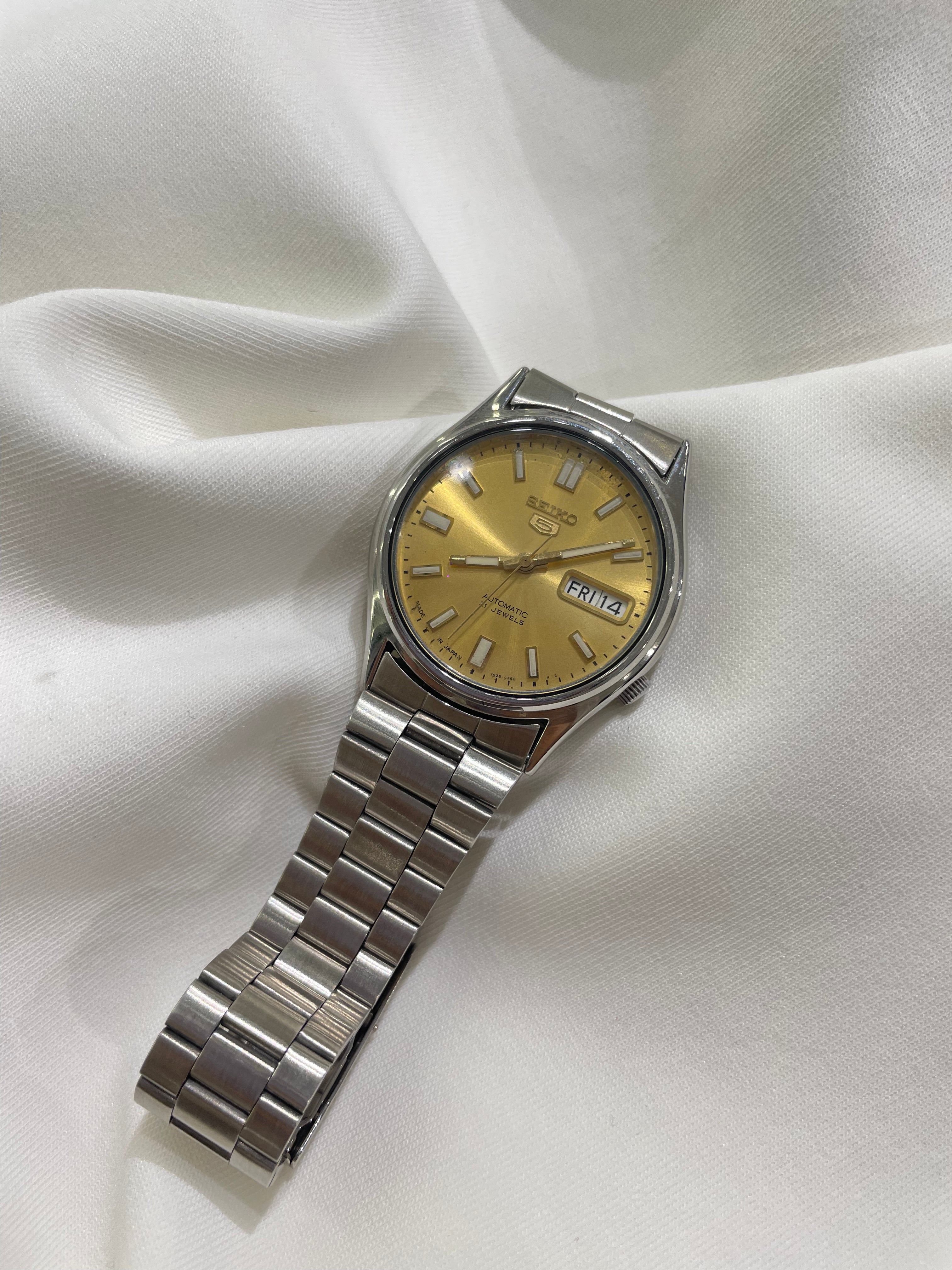 Seiko 5 Automatic - Gold Sunburst Dial with Chunky Baton Indices