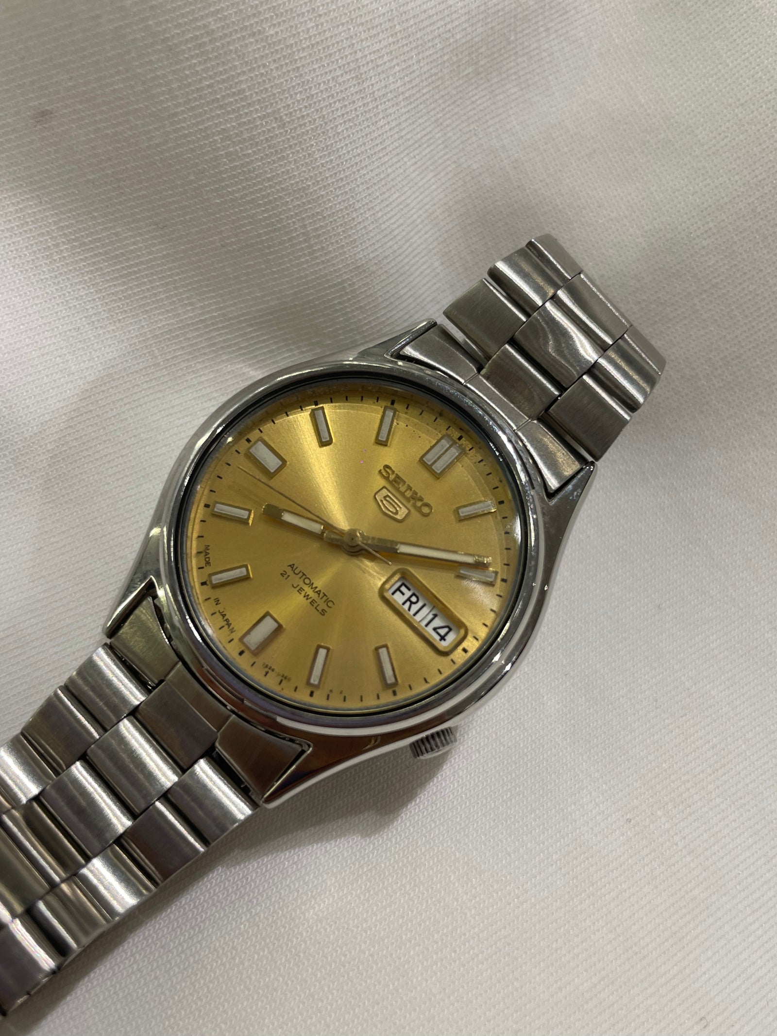 Seiko 5 Automatic - Gold Sunburst Dial with Chunky Baton Indices