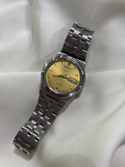 Seiko 5 Automatic - Gold Sunburst Dial (Day-Date)