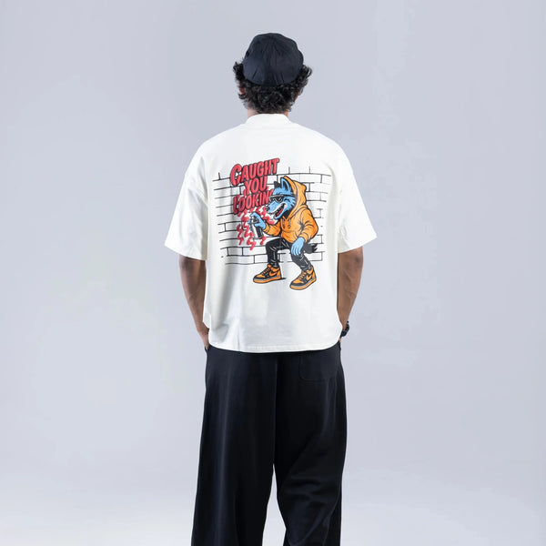 Off Sinners Oversized T-Shirt White - Caught You Looking - reference