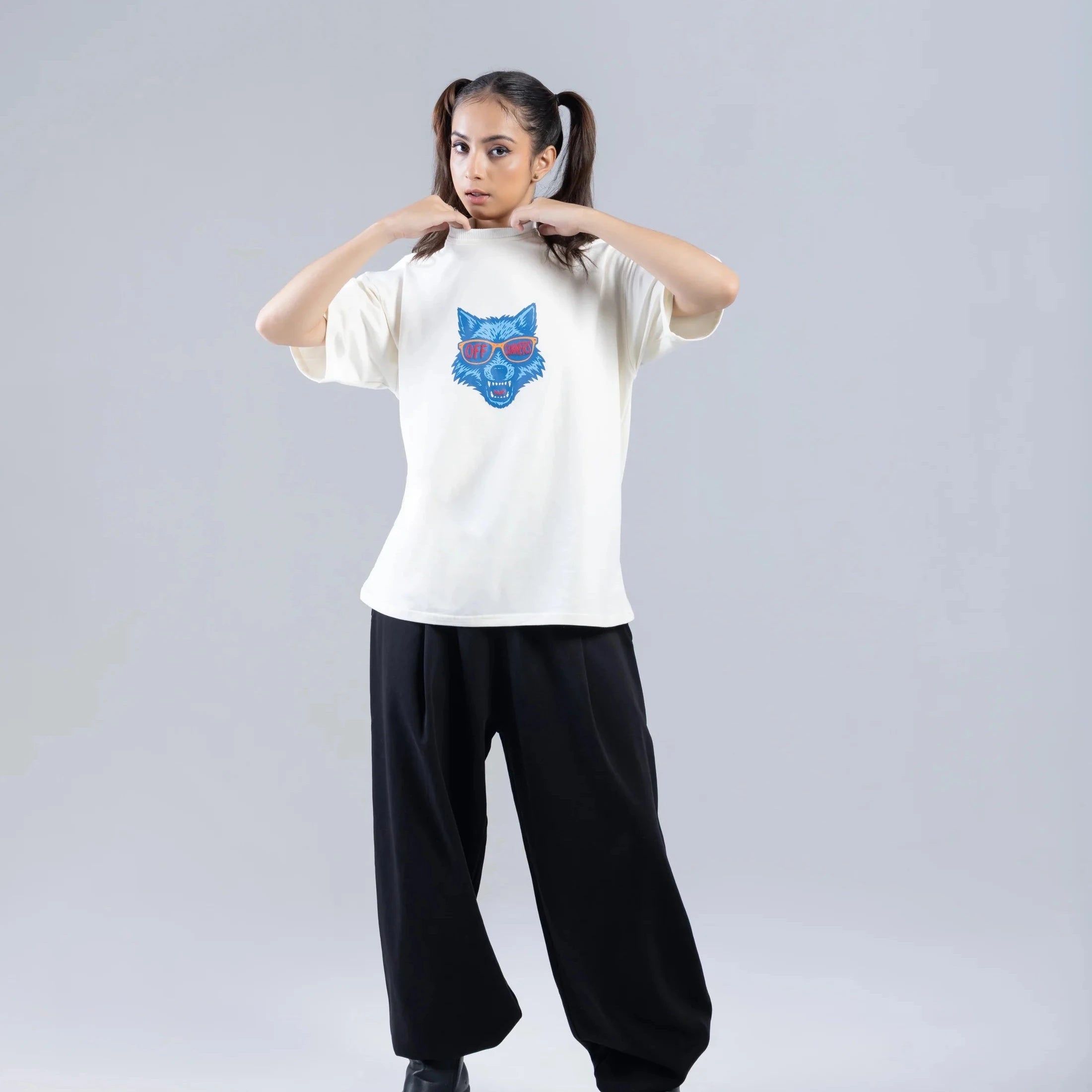 Off Sinners Oversized T-Shirt White - Caught You Looking