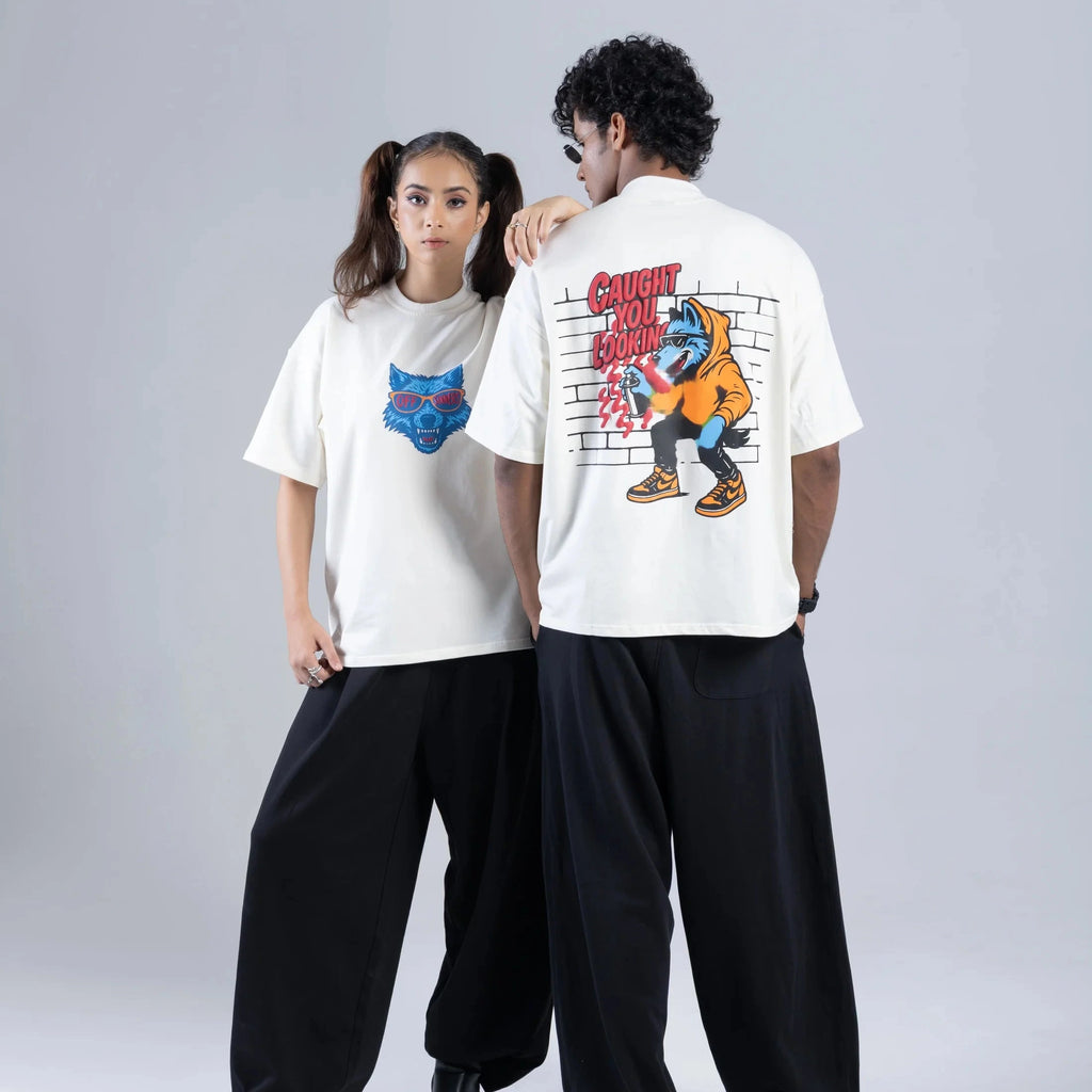 Off Sinners Oversized T-Shirt White - Caught You Looking